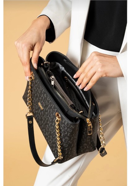 Just Polo Kadın Siyah Zincir Detaylı Ayarlanabilir Uzun Askılı Omuz ÇANTASI-2181 modelleri