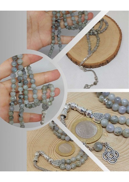 Labradorit Taşı Açık Renk 99LUK Tesbih 6mm (17095)