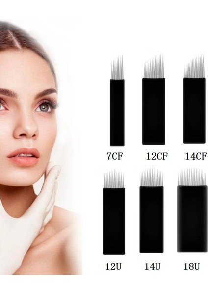 Superblack Serisi Microblading Kalıcı Makyaj Iğnesi / 12CF ( 1 Adet )