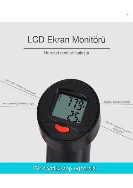 Pb-35 Dikey Model Stepper Egzersiz Aleti Bantlı Adım Bandı Step Hava Tırmanıcısı Direnç Bandı ve LCD Ekranlı Adım Spor Egzersiz Makinesi