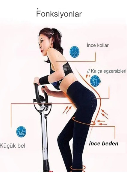 Pb-35 Dikey Model Stepper Egzersiz Aleti Bantlı Adım Bandı Step Hava Tırmanıcısı Direnç Bandı ve LCD Ekranlı Adım Spor Egzersiz Makinesi