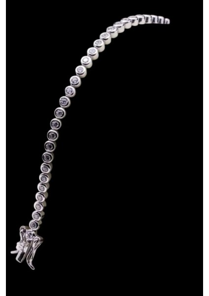 925 Ayar Gümüş Su Yolu Kadın Bileklik Yuvarlak Kesim 3.5 mm fırsatları
