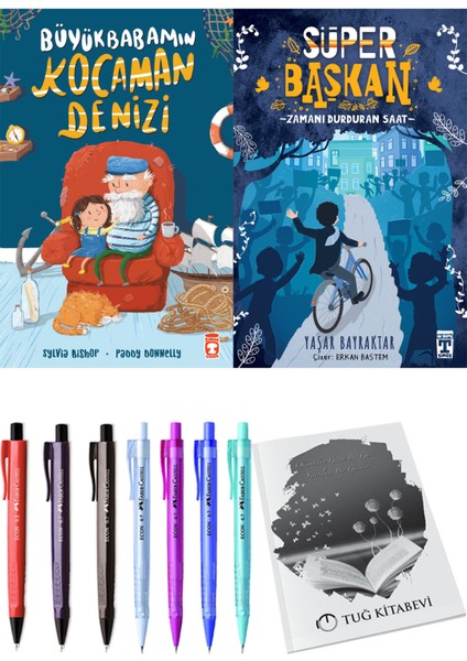 Süper Başkan Zamanı Durduran Saat ve Büyükbabamın Kocaman Denizi 2'li Set + Hediyeli