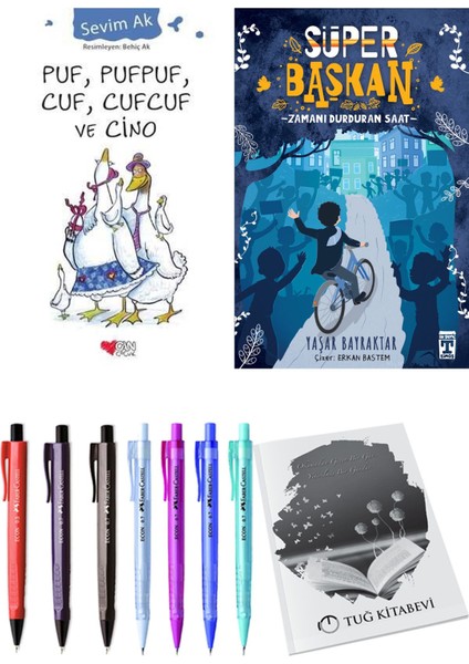 Süper Başkan Zamanı Durduran Saat ve Puf, Pufpuf, Cuf, Cufcuf ve Cino 2'li Set + Hediyeli