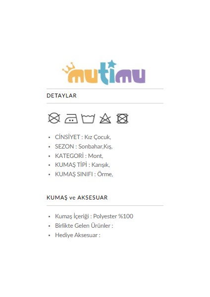 Kız Çocuk Mont