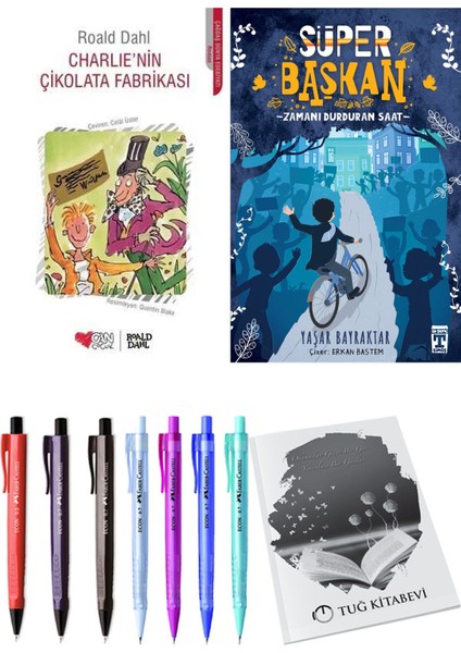 Süper Başkan Zamanı Durduran Saat ve Charlie'nin Çikolata Fabrikası 2'li Set + Hediyeli