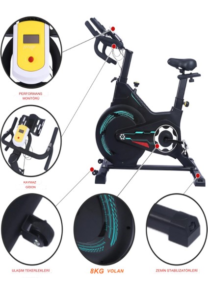 Pb-04 Manyetik Spin Bike Dikey Kondisyon Bisikleti Ev Koşu Bisikleti Egzersiz Dikey Yatay