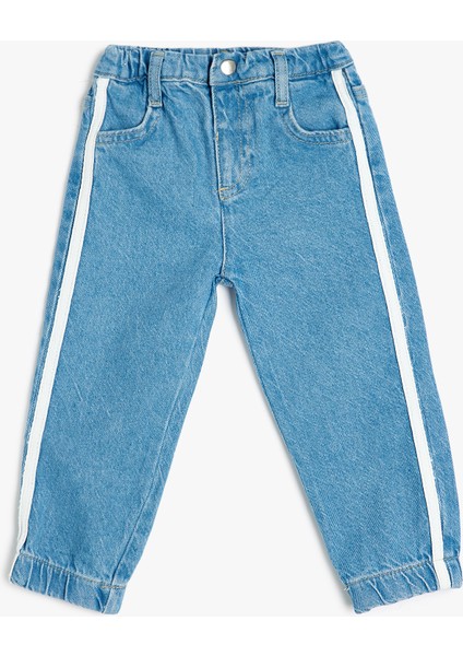 Jogger Kargo Pantolon Cepli Şerit Detaylı Pamuklu
