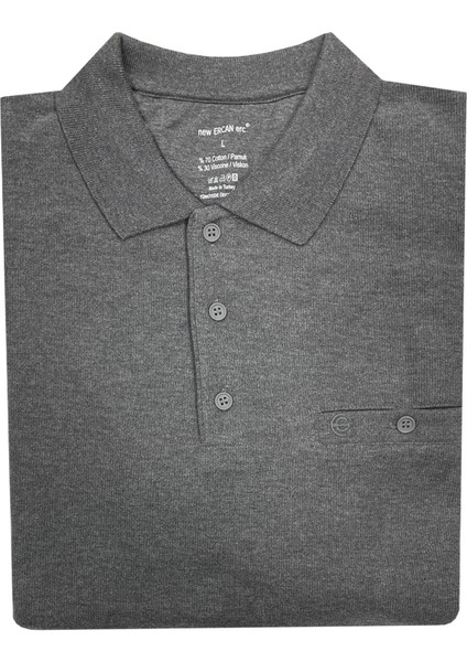 Erkek Büyük Beden Uzun Kol Polo Yaka SWEATSHIRT-7087
