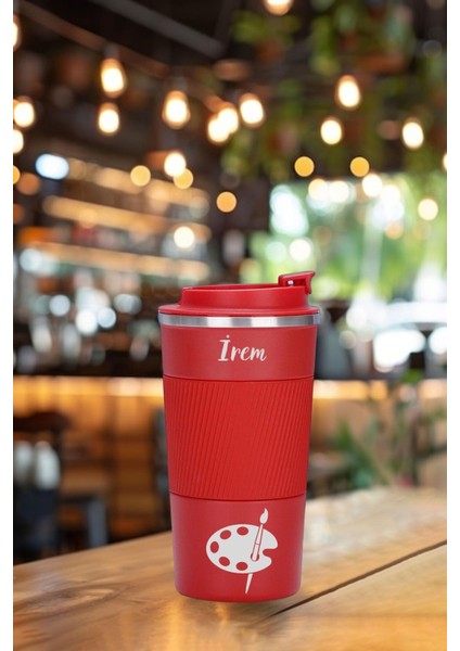 kişiye ısim baskılı 500 ml çift katmanlı 304 paslanmaz çelik termos mug