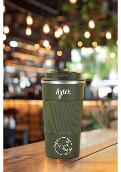 kişiye ısim baskılı 500 ml çift katmanlı 304 paslanmaz çelik termos mug