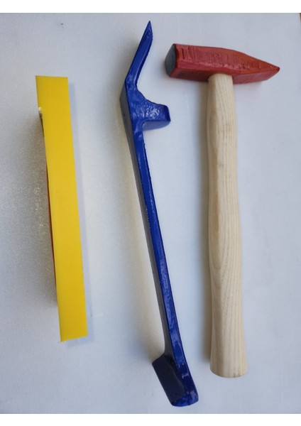 Laminant Parke Usta Seti Kestamid Döşeme Takozu 2,5 cm x 17 cm - Çekiç 500 Gr ve Çektirme Demiri 3 x 32 cm