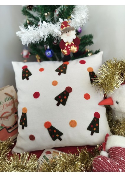 Yılbaşına Özel Tasarlanmış Punch Işlemeli Kırlentler, Rengarenk, Merry Christmas, Zarif ve Şık Yılbaşı Dekoru (43 x 43 cm ), Konforlu ve Dayanıklı Kumaş, Ev ve Ofis Için Ideal Hediye indirimleri