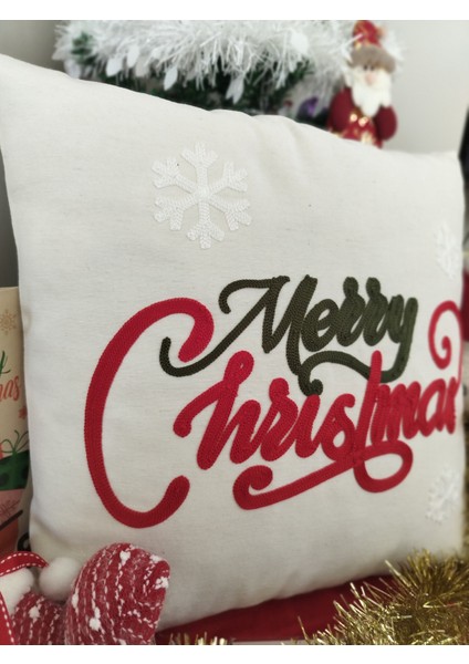 Yılbaşına Özel Tasarlanmış Punch Işlemeli Kırlentler, Rengarenk, Merry Christmas, Zarif ve Şık Yılbaşı Dekoru (43 x 43 cm ), Konforlu ve Dayanıklı Kumaş, Ev ve Ofis Için Ideal Hediye fiyatları