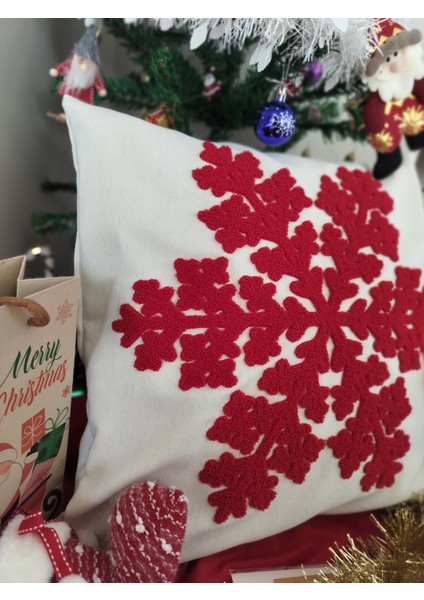 Yılbaşına Özel Tasarlanmış Punch Işlemeli Kırlentler, Rengarenk, Merry Christmas, Zarif ve Şık Yılbaşı Dekoru (43 x 43 cm ), Konforlu ve Dayanıklı Kumaş, Ev ve Ofis Için Ideal Hediye modelleri