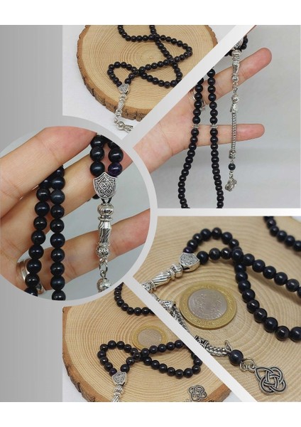 Shungite (Şungit) Taşı 99LUK Tesbih 6mm (23175)