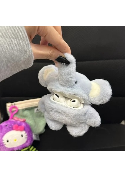 Airpods 4 .nesil Uyumlu Peluş Fil Figürlü Kulaklık Kılıfı