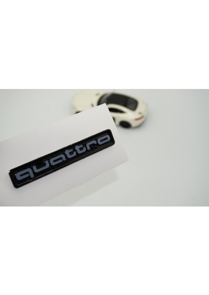 Quattro Gri Siyah Abs Bagaj Logo Amblem Audi Ile Uyumlu
