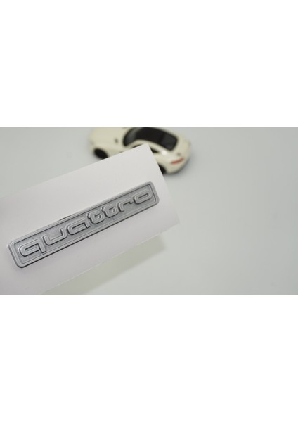 Quattro Gri Abs 3m 3D Bagaj Logo Amblem Audi Ile Uyumlu