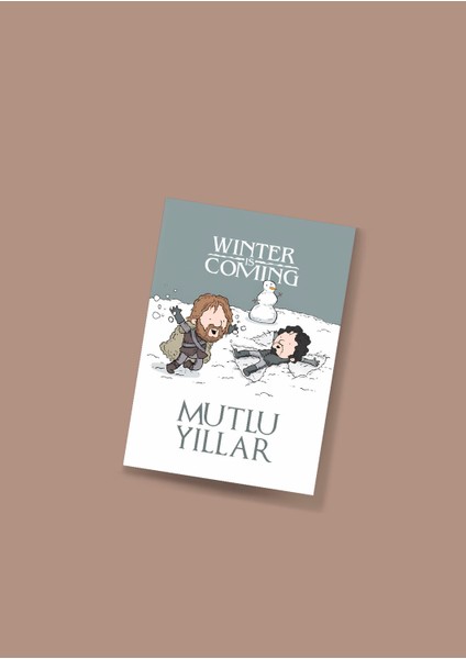 Game Of Thrones 3'lü Yeni Yıl Kartı Yılbaşı Kartı Tabrik Kartı Karikatür Kart