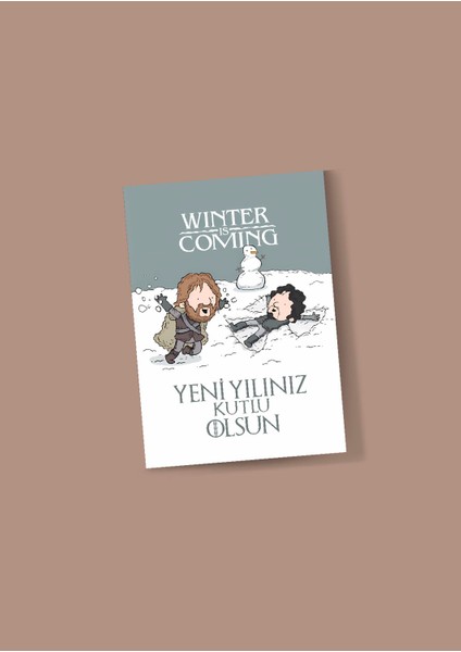 Game Of Thrones 3'lü Yeni Yıl Kartı Yılbaşı Kartı Tabrik Kartı Karikatür Kart