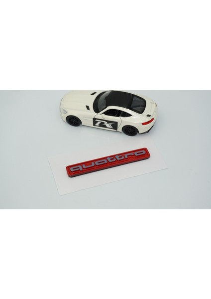 Quattro Gri Kırmızı Abs Bagaj Logo Amblem Audi Ile Uyumlu