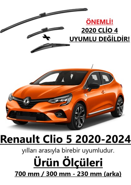 Renault Clio 5 2020-2024 Ön ve Arka Muz Silecek Takımı