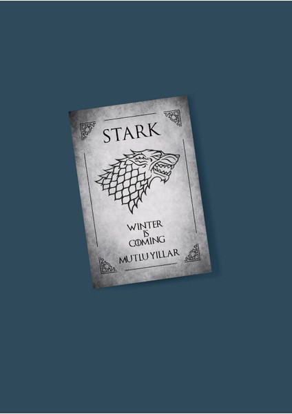 Game Of Thrones 3'lü Yeni Yıl Kartı Yılbaşı Kartı Tabrik Kartı Stark Hause Kart
