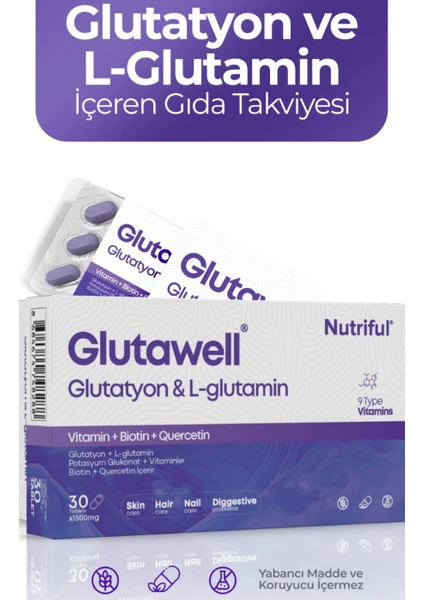 Glutawell Glutatyon Ve L-Glutamin Içeren 30 Tablet