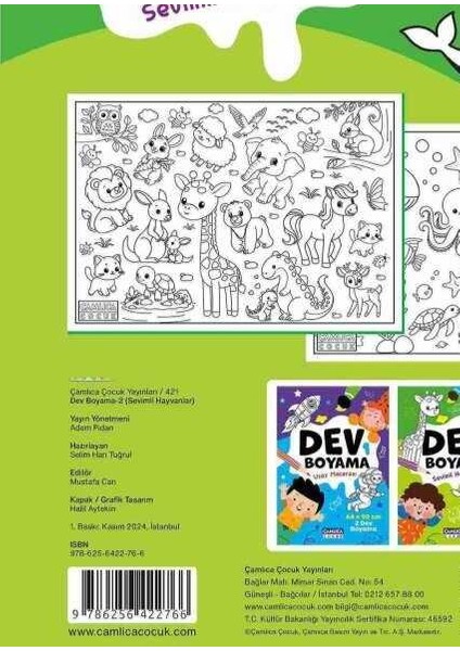 Dev Boyama 2 Kitabı 64X90 cm (Sevimli Hayvanlar)