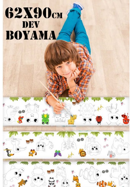 Dev Boyama 2 Kitabı 64X90 cm (Sevimli Hayvanlar)