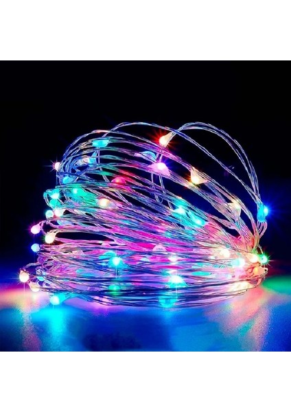 10 Metre Renkli Pilli LED Işık 10 Metre Renkli LED Işık Noel Ağacı Işığı Pilli Yılbaşı Ağacı Işığı