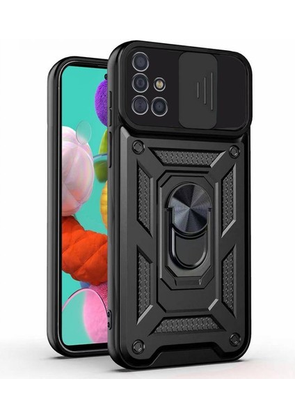 Kızaklı Tank Kılıf Samsung Galaxy A51 Siyah