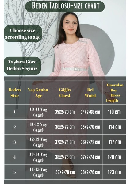 Kız Çocuk Güpür Desenli Beli Lastikli Astarlı Uzun Beyaz Tesettür Abiye ELBISE-ELB-0014 modelleri