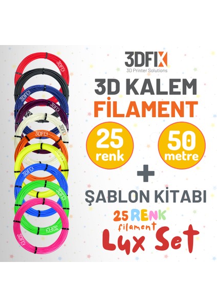 3D Kalem Filament+ Lüx Şablon Set