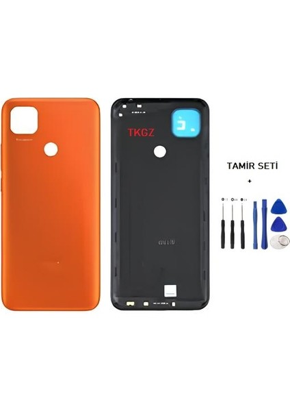 Xiaomi Redmi 9c Full Kasa Arka Kapak Yan Tuş Takımı Turuncu - Tamir Seti
