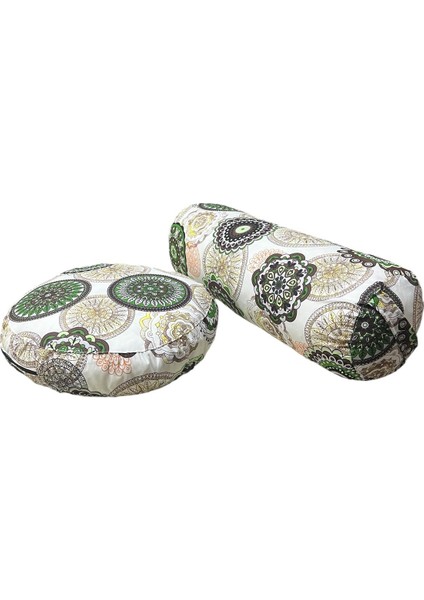 Mandala Yoga Meditasyon Minderi ve Yoga Bolster Minderi Ikili Set