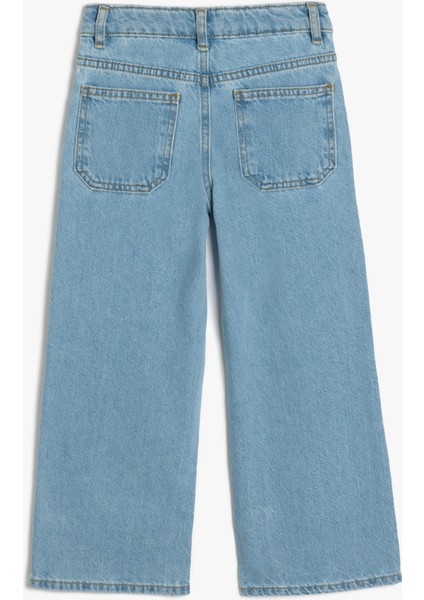 Kot Pantolon Geniş Paça Cepli Pamuklu - Wide Leg Jean