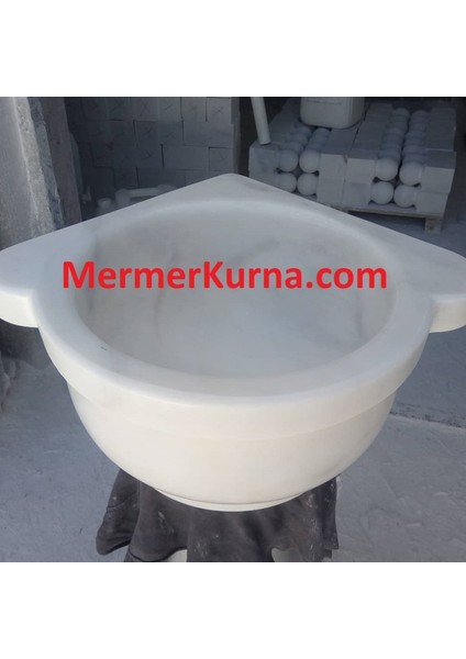 Afyon Beyaz Düz Köşe Hamam Kurnası