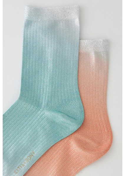 Kadın 2'li Paket Parlak Simli Soket Çorap fiyatları