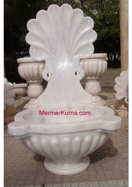 Oval El İşlemeli Aynalı Mermer Kurna