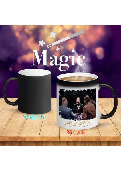 Atatürk'ün Çimenlerde Yürüyüşü Sihirli Kupa BARDAK-ATATURK992