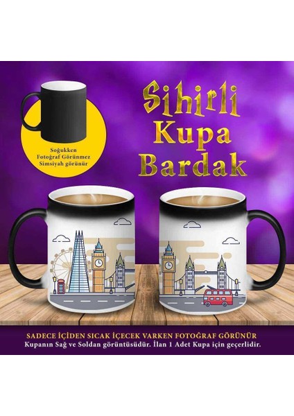 Londra Saat Kulesi ve Köprü Sihirli Hediyelik Kupa BARDAK-S4592 fiyatları