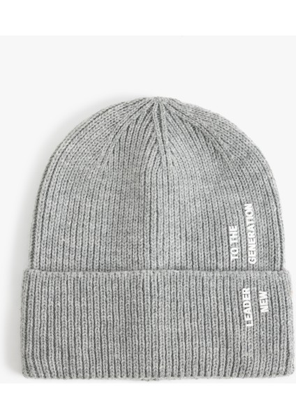 Slogan Baskılı Bere Katlı