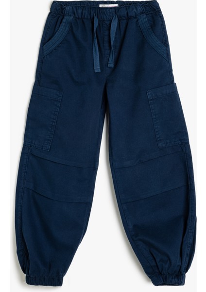 Jogger Paraşüt Pantolon Cepli Beli Bağlamalı Pamuklu