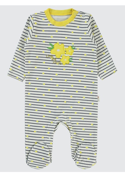 Kız Bebek Patikli Tulum 1-6 Ay Sarı