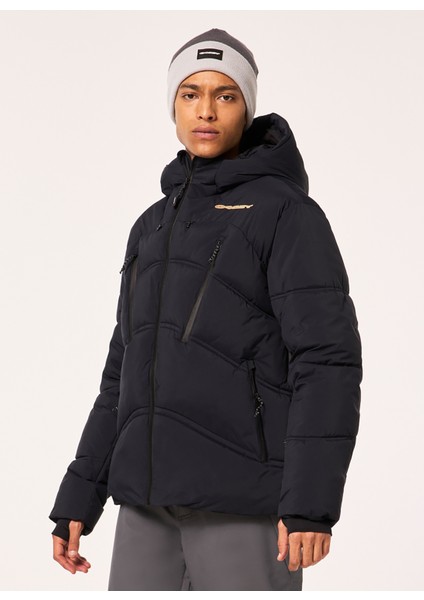 Siyah Erkek Kapüşonlu Bol Kesim Kamuflaj Kayak Montu FOA404729 Tc Rykkınn Jacket