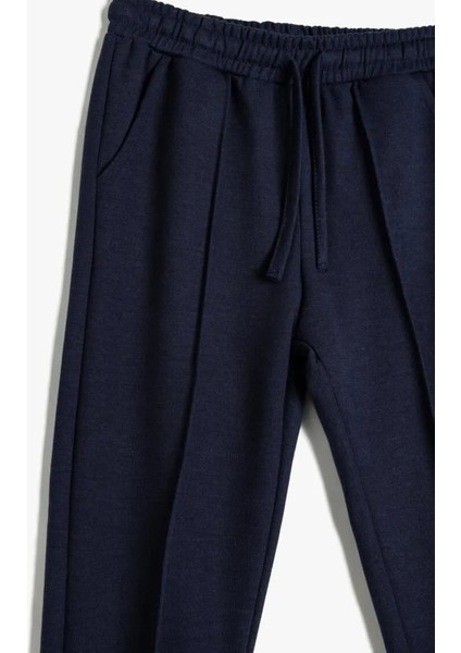 Lastikli Bel Düz Paça Lacivert Kadın Pantolon 5WKG40148AK fiyatları