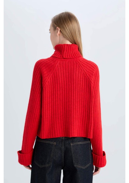 Oversize Geniş Kalıp Balıkçı Yaka Triko Kazak L0986AZ24CW