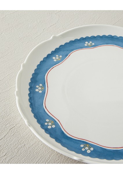 Retro Charm New Bone China Servis Tabağı 27 cm Beyaz - Mavi modelleri